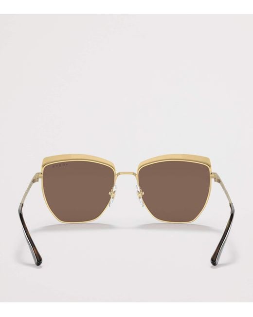 Vogue Brown Metal Irregular Sunglasses