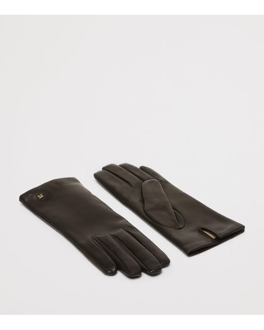 Max Mara Black Lamb Leather Gloves