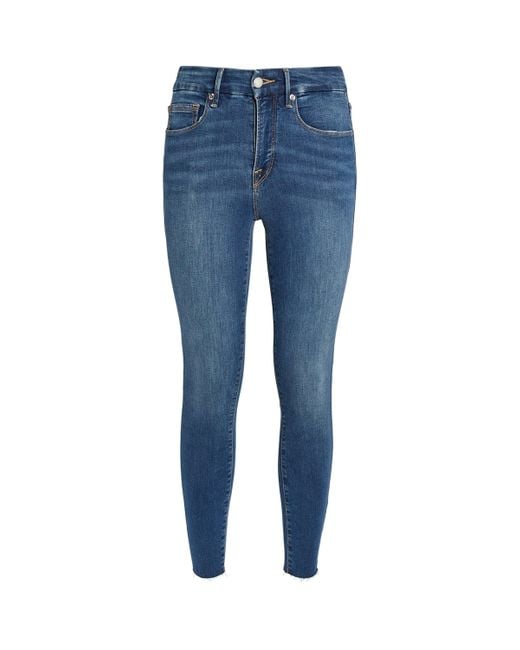 GOOD AMERICAN Blue High-Rise Good Legs Cropped Skinny Jeans