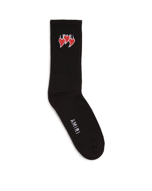 Amiri Logo Heart Socks in Black for Men - Lyst