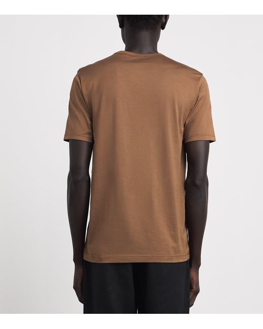 Sunspel Brown Supima Cotton Classic T-Shirt for men