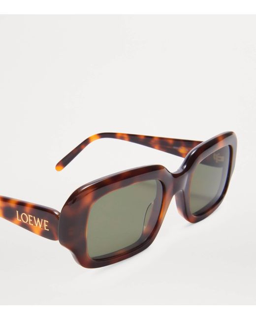 Loewe Brown Acetate Rectangular Slim Sunglasses