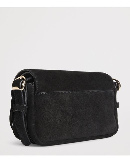 Sandro Black Small Suede Le Mambo Cross-Body Bag