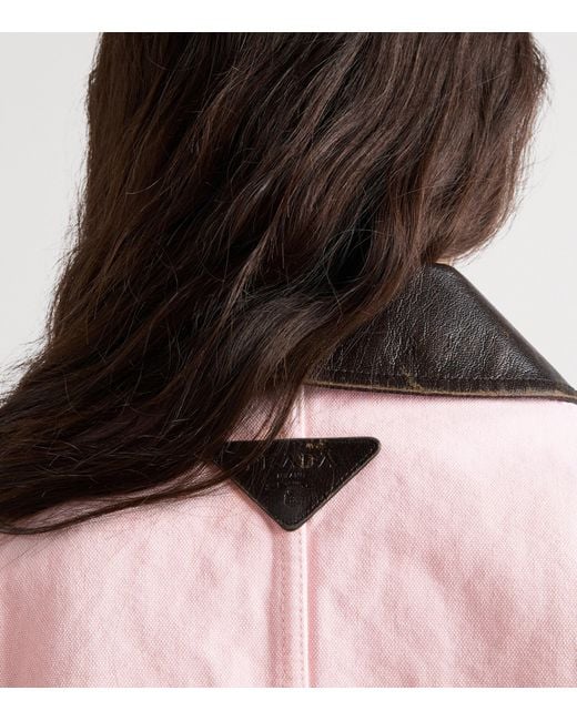 Prada Pink Cotton Canvas Cropped Jacket