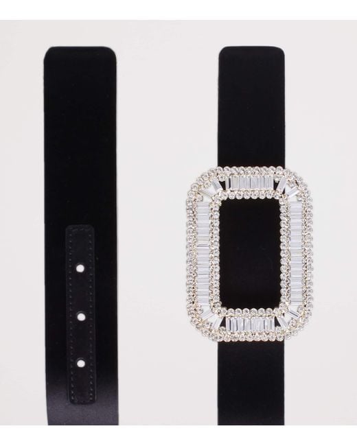 Roger Vivier Black Satin Pilgrim Belt