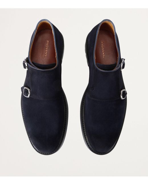 Magnanni Shoes Blue Flex Double Monk Shoes for men