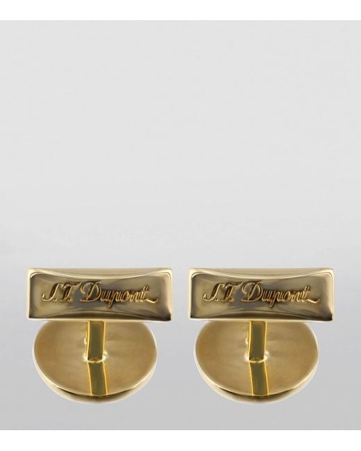 S T Dupont Metallic Iconic Monogram Cufflinks for men