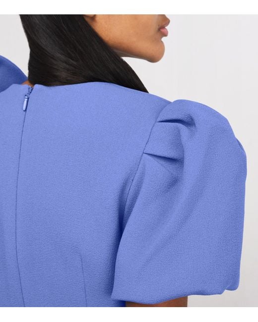 Rebecca Vallance Blue Bow-Detail Violette Midi Dress
