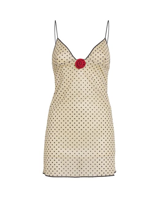Oseree Natural Rose Lumière Mini Dress