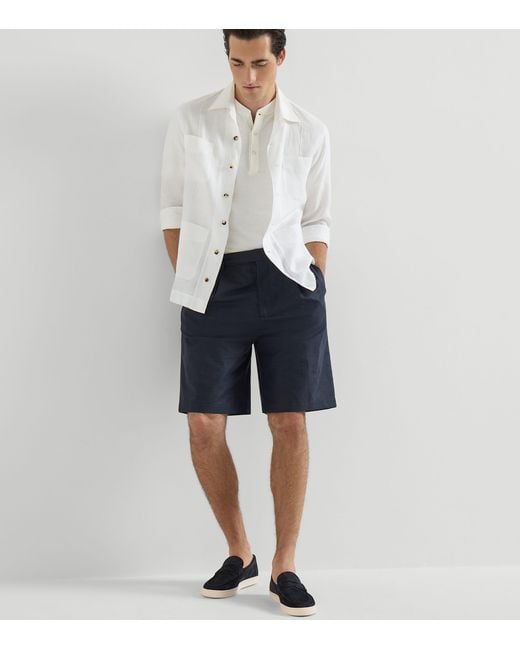 Brunello Cucinelli Blue Suede Hybrid Loafers