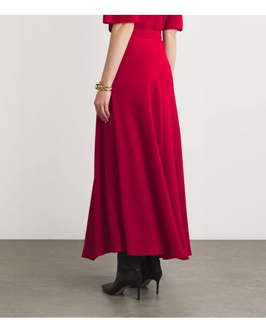 Roksanda Red Crepe Asymmetric Asha Midi Skirt