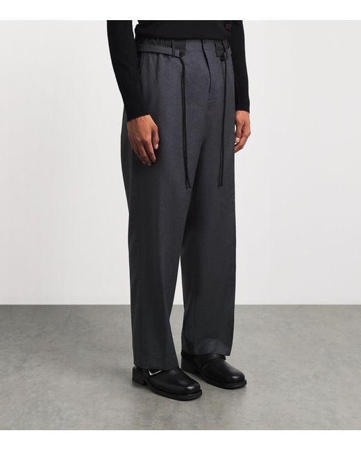 Craig Green Gray Wool Lace Wide-Leg Trousers for men