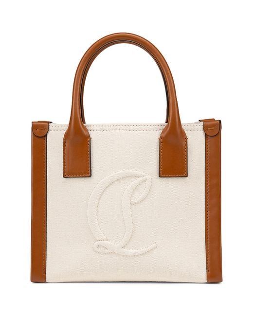 Christian Louboutin Brown By My Side Mini Canvas Tote Bag