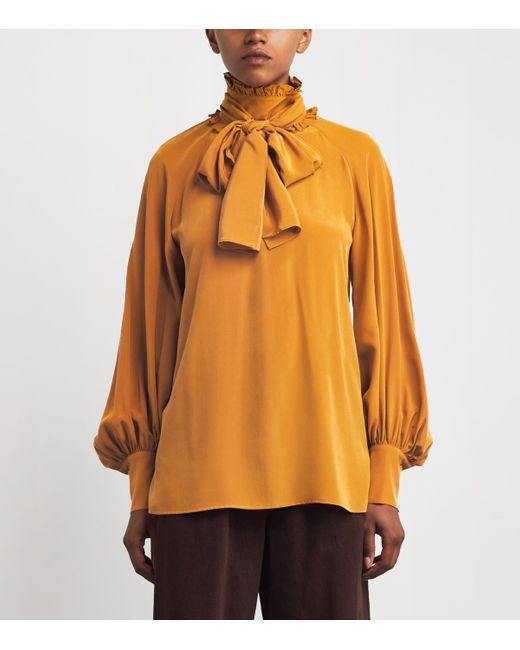 Weekend by Maxmara Orange X Giuliva Heritage Silk Blouse