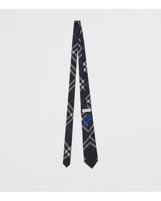 Burberry Black Silk Check Tie for men