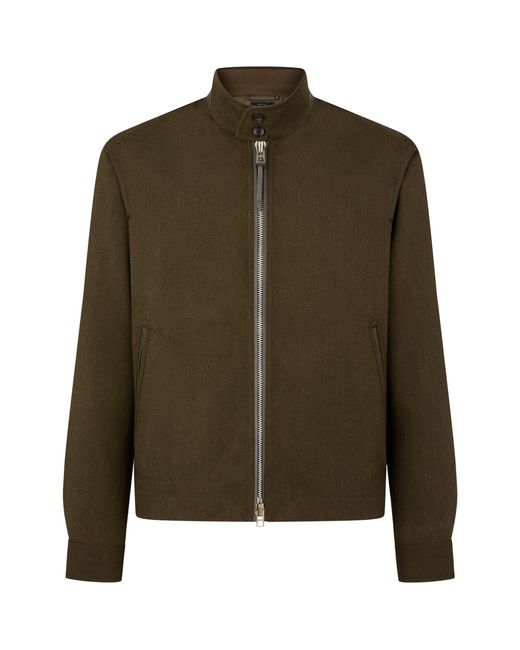 Tom Ford Green Wool-Cashmere-Silk Bomber Jacket for men