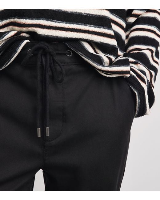 PAIGE Black Drawstring Fraser Chinos for men