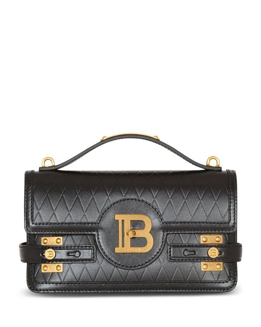 Balmain Black Leather B-buzz 24 Top-handle Bag
