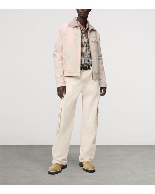 Loewe Natural Argyle-Print Denim Jacket for men