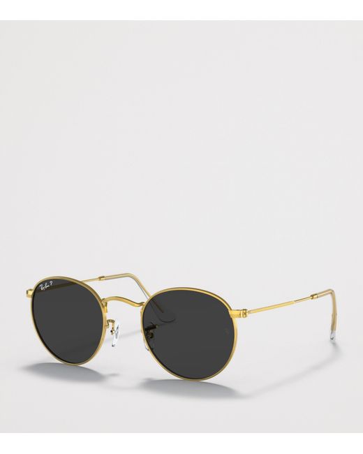 Ray-Ban Brown Rb3447 Round Metal Round Sunglasses for men