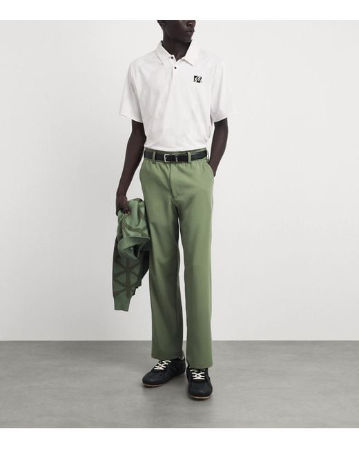 Malbon White Performance Mesh Polo Shirt for men