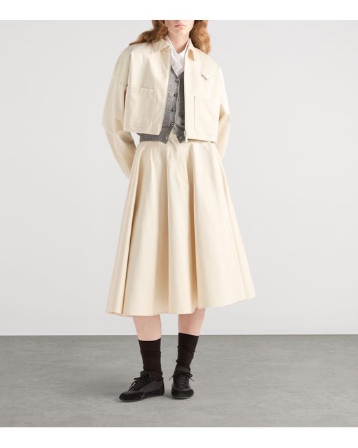 Prada Natural Chino Midi Skirt