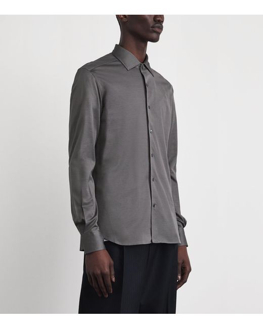 Corneliani Gray Cotton Long-Sleeve Shirt for men