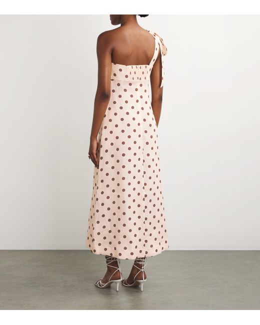 Zimmermann White Linen One-Shoulder Midi Dress