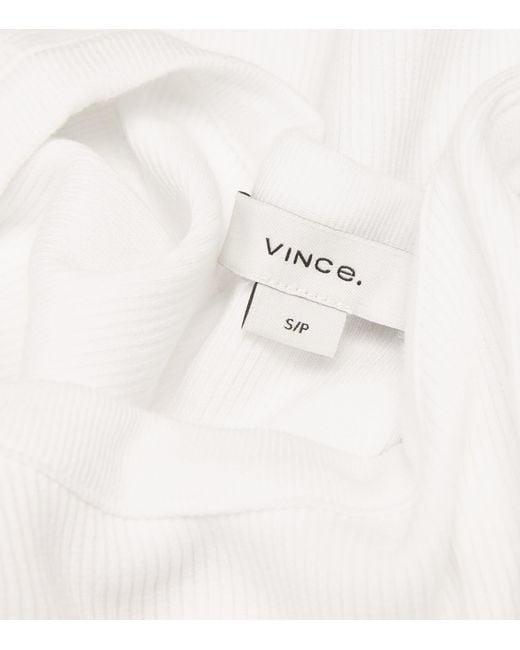 Vince White Ribbed Tank Top