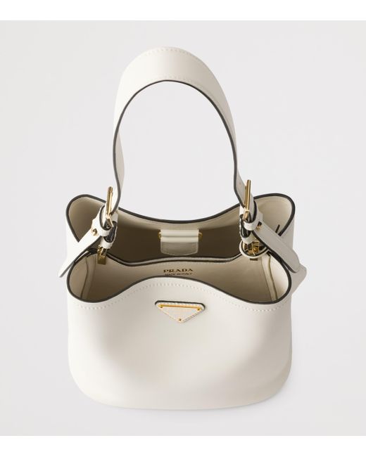 Prada White Medium Leather Shoulder Bag