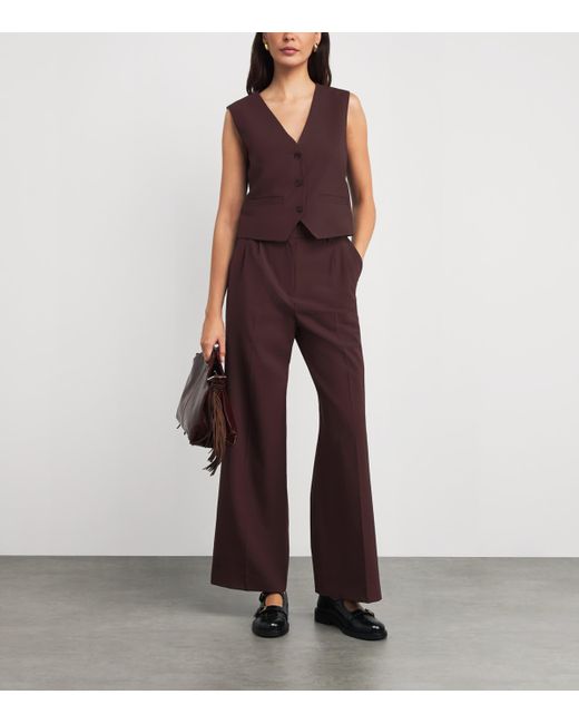 Maje Brown Wool-Blend Waistcoat