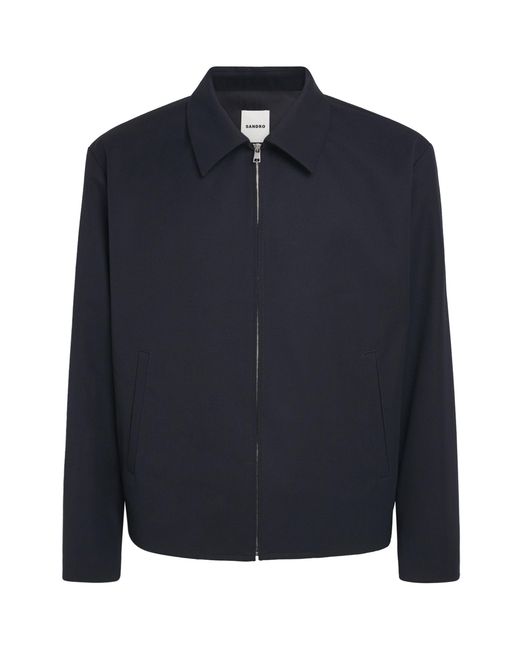 Sandro Blue Lightweight Zipped Jacket for men