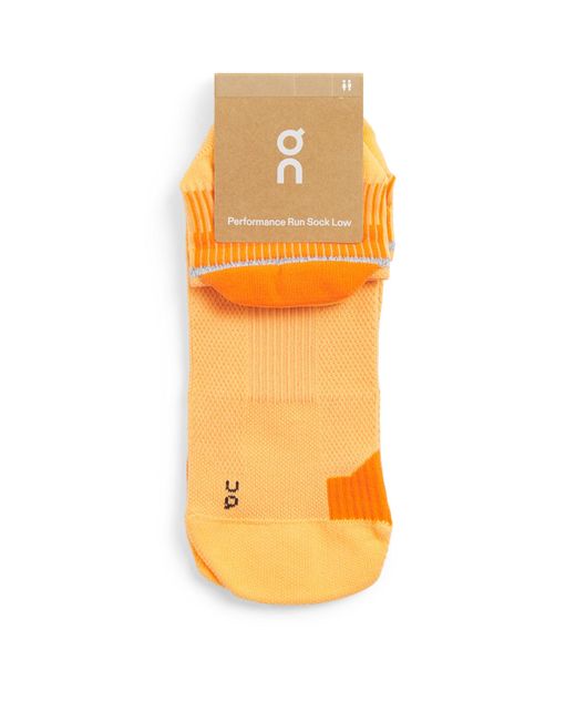 On Shoes Orange Performance Run Low Socks for men