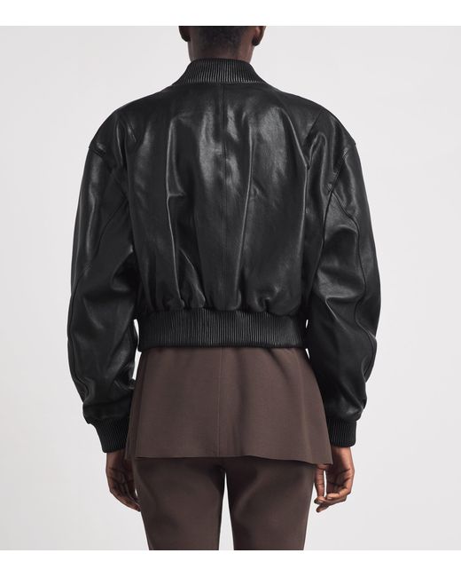 Arma Black Hannah Leather Bomber Jacket