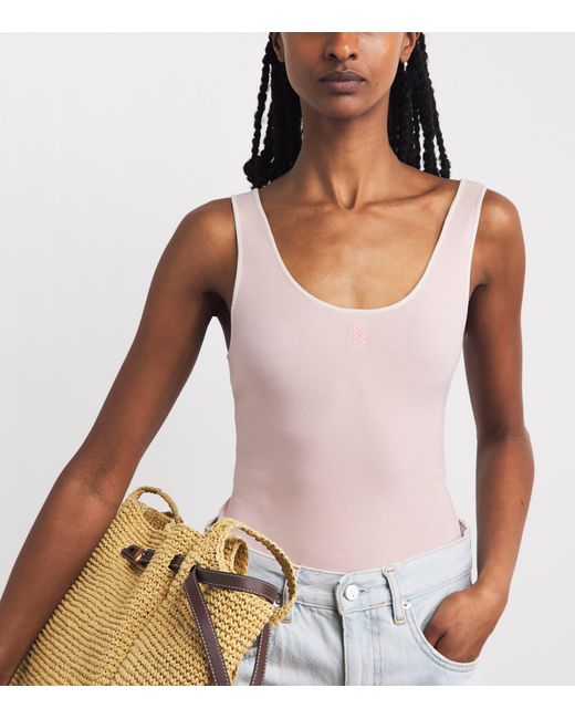 Sandro Pink Knit Scoop-Neck Bodysuit