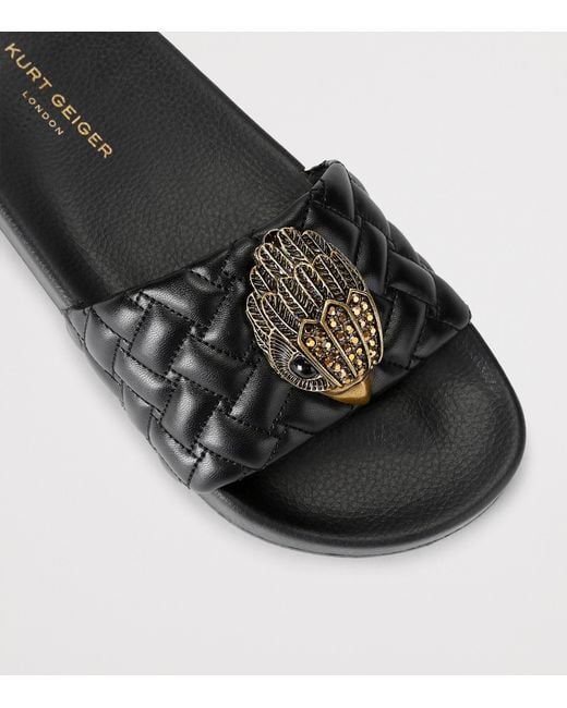 Kurt Geiger Black Meena Large Eagle Slides