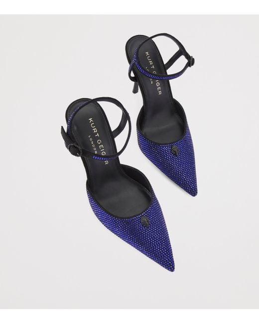 Kurt Geiger Blue Embellished Ankle Strap Heels 105