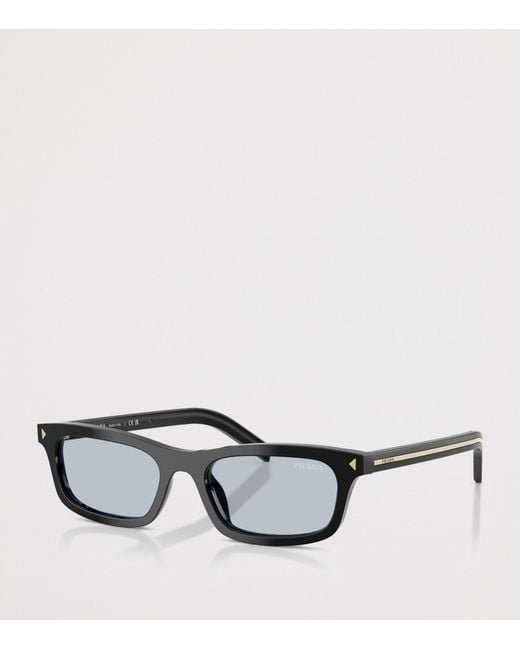 Prada Black Acetate Rectangle Sunglasses