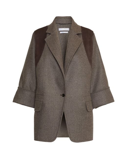 Max Mara Brown Virgin Wool Panel Jacket