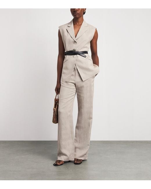 Veronica Beard Gray Plaid Broderick Trousers