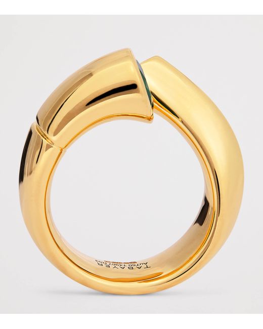 Tabayer Yellow And Emerald Oera Twist Ring