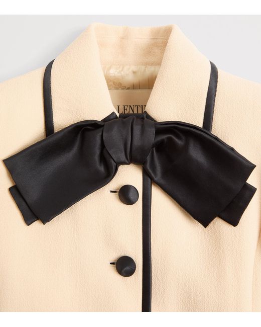 Valentino Natural Virgin Wool Bow-Tie Jacket