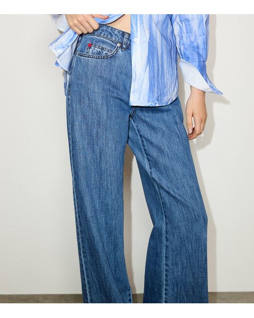MAX&Co. Blue Wide-Leg Jeans