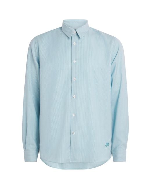 Vilebrequin Blue Wool-Blend Rayures Shirt for men