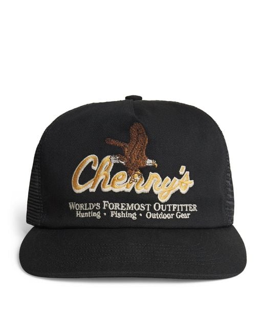CHERRY LA Black Cotton Trucker Baseball Cap for men