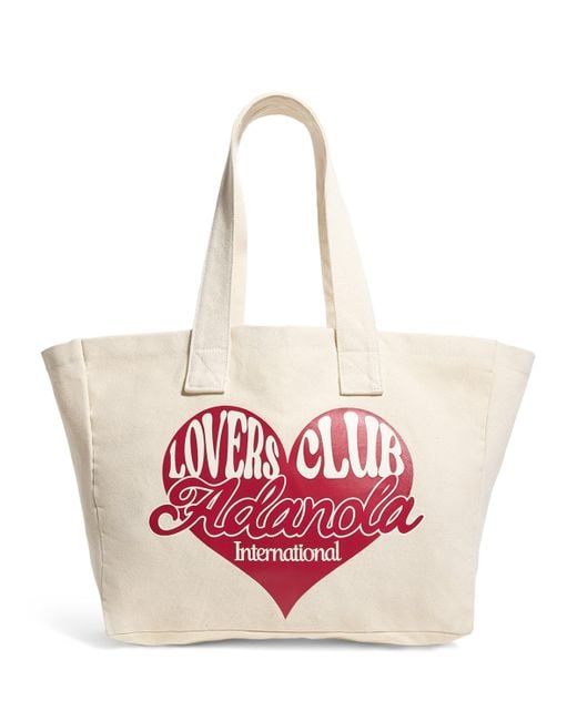 ADANOLA Pink Cotton Lovers Club Tote Bag