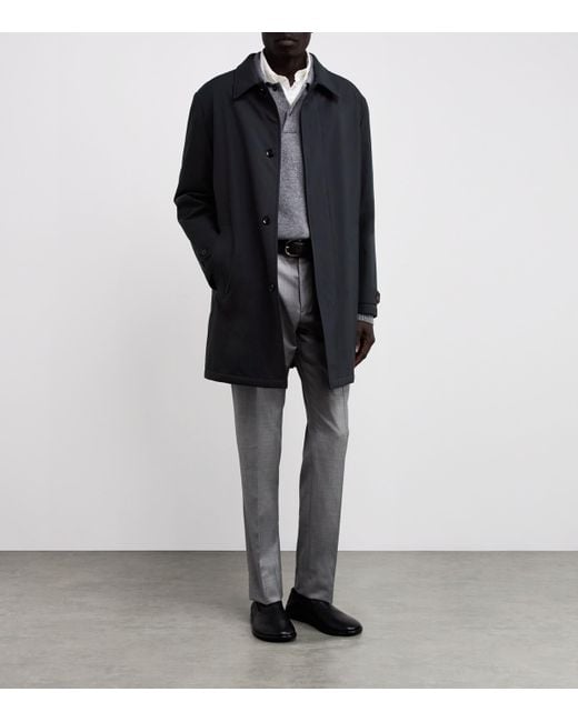 Brioni Blue Water-Repellent Performa Car Coat for men