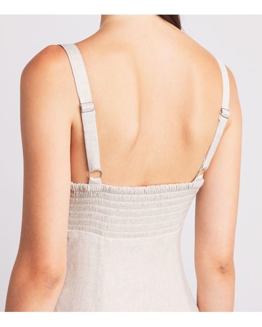 Toccin White Linen-Blend Arya Midi Dress