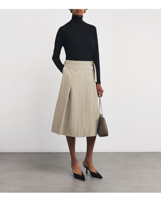MAX&Co. Natural Midi Wrap Skirt