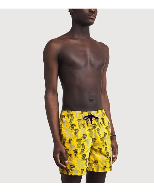Vilebrequin Yellow Embroidered Jellyfish Swim Shorts for men